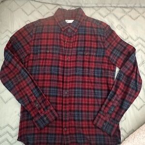 Men's Blue, cranberry and black Flannel plaid Shirt